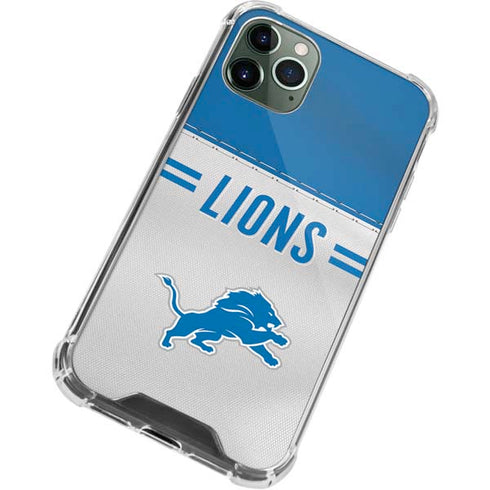 NFL Detroit Lions White Striped iPhone 11 Pro Max Clear Case