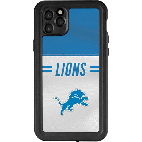 NFL Detroit Lions White Striped iPhone 11 Pro Max Waterproof Case