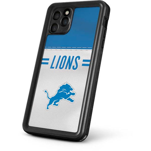 NFL Detroit Lions White Striped iPhone 11 Pro Waterproof Case