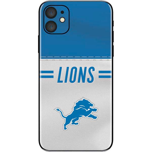 NFL Detroit Lions White Striped iPhone 11 Skin