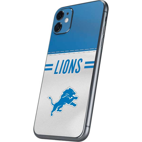 NFL Detroit Lions White Striped iPhone 11 Skin