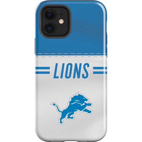 NFL Detroit Lions White Striped iPhone 12 Impact Case