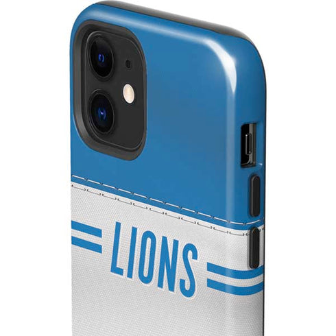 NFL Detroit Lions White Striped iPhone 12 Impact Case