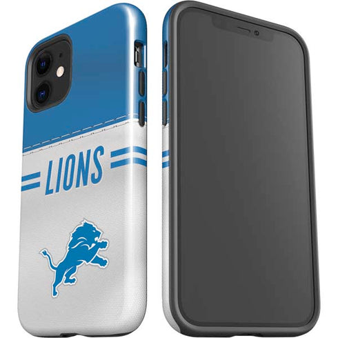 NFL Detroit Lions White Striped iPhone 12 Impact Case