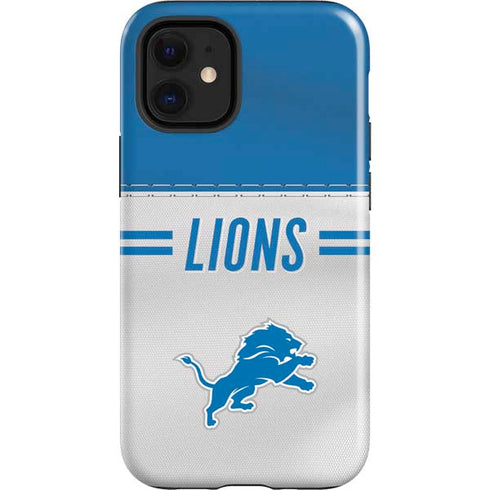 NFL Detroit Lions White Striped iPhone 12 Mini Impact Case