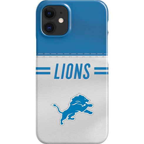 NFL Detroit Lions White Striped iPhone 12 Mini Lite Case