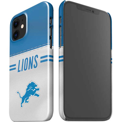 NFL Detroit Lions White Striped iPhone 12 Mini Lite Case
