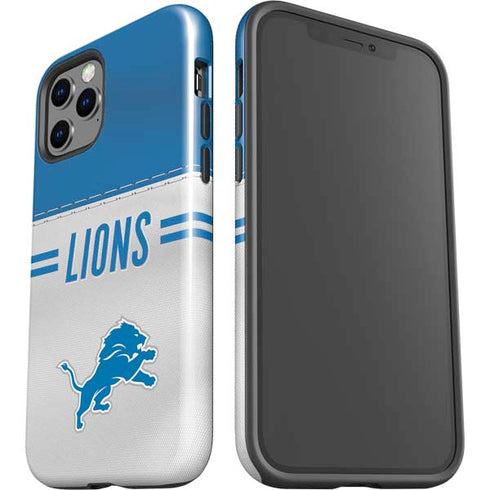 NFL Detroit Lions White Striped iPhone 12 Pro Impact Case