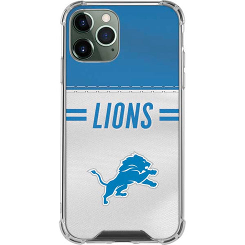 NFL Detroit Lions White Striped iPhone 12 Pro Max Clear Case