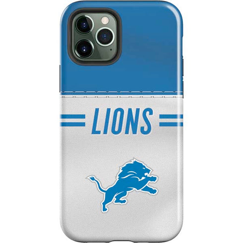 NFL Detroit Lions White Striped iPhone 12 Pro Max Impact Case