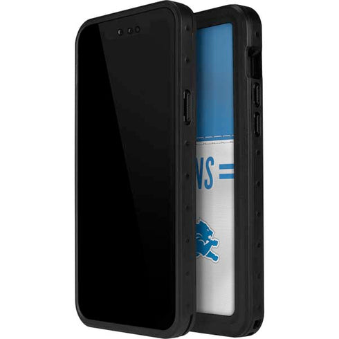 NFL Detroit Lions White Striped iPhone 12 Pro Waterproof Case