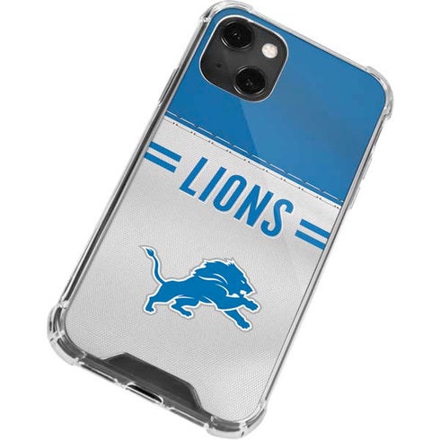 NFL Detroit Lions White Striped iPhone 13 Mini Clear Case
