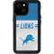NFL Detroit Lions White Striped iPhone 13 Mini Waterproof Case