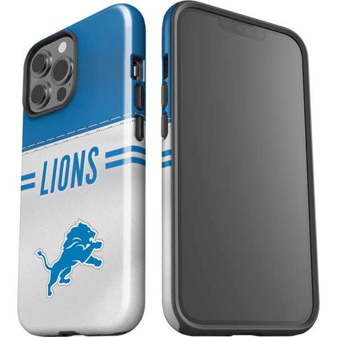 NFL Detroit Lions White Striped iPhone 13 Pro Max Impact Case