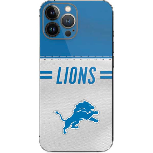 NFL Detroit Lions White Striped iPhone 13 Pro Max Skin