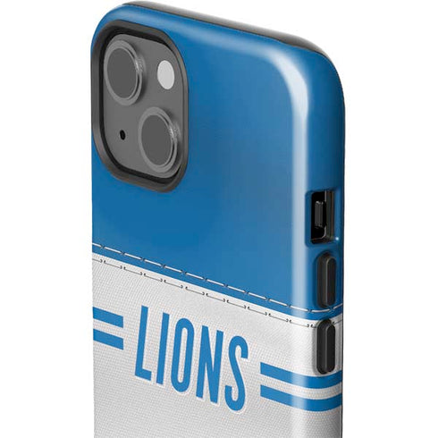NFL Detroit Lions White Striped iPhone 15 Plus Impact Case