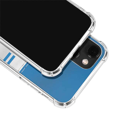 NFL Detroit Lions White Striped iPhone 15 Plus Clear Case