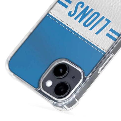 NFL Detroit Lions White Striped iPhone 15 Plus MagSafe Case