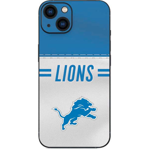 NFL Detroit Lions White Striped iPhone 15 Plus Skin
