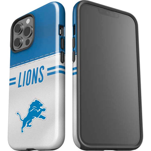 NFL Detroit Lions White Striped iPhone 15 Pro Max Impact Case