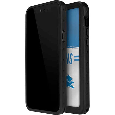 NFL Detroit Lions White Striped iPhone 14 Pro Max Waterproof Case