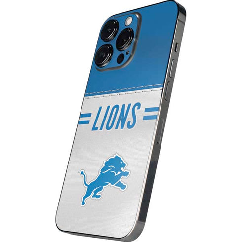 NFL Detroit Lions White Striped iPhone 14 Pro Skin