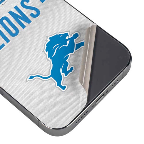 NFL Detroit Lions White Striped iPhone 14 Pro Skin