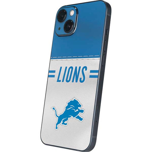 NFL Detroit Lions White Striped iPhone 14 Skin