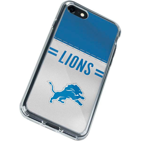NFL Detroit Lions White Striped iPhone SE (2nd & 3rd Gen) Clear Case