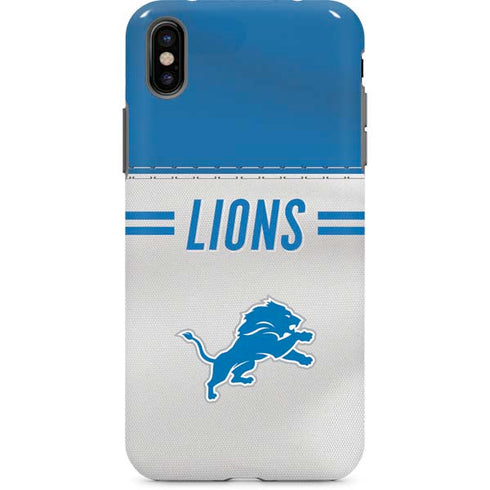 NFL Detroit Lions White Striped iPhone X Pro Case
