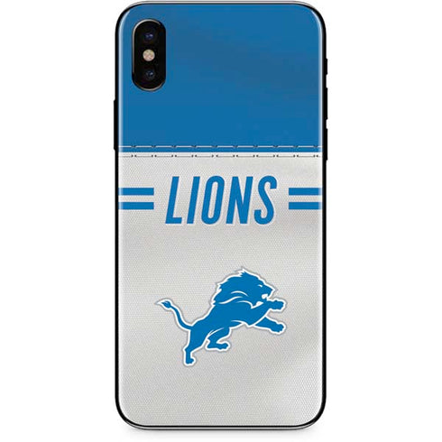 NFL Detroit Lions White Striped iPhone X Skin