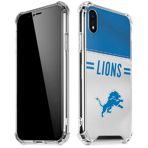 NFL Detroit Lions White Striped iPhone XR Clear Case