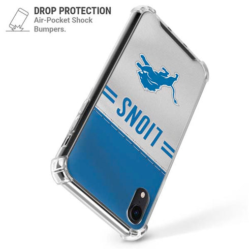 NFL Detroit Lions White Striped iPhone XR Clear Case
