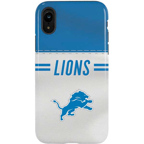 NFL Detroit Lions White Striped iPhone XR Pro Case