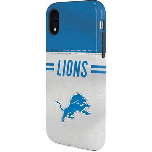 NFL Detroit Lions White Striped iPhone XR Pro Case
