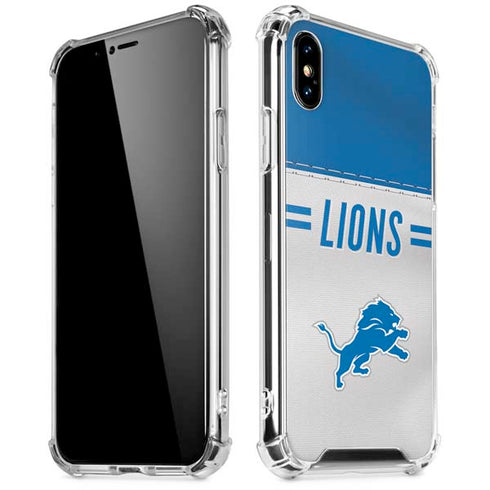 NFL Detroit Lions White Striped iPhone XS Max Clear Case