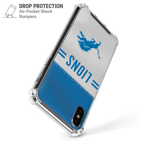 NFL Detroit Lions White Striped iPhone XS Max Clear Case