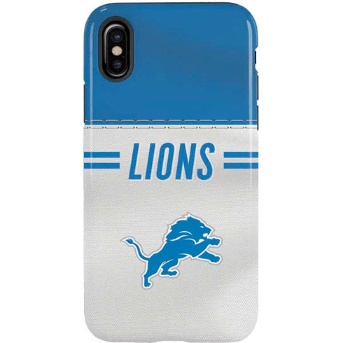 NFL Detroit Lions White Striped iPhone XS Pro Case