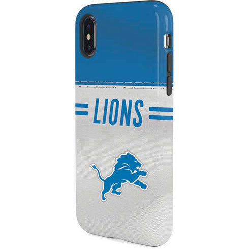 NFL Detroit Lions White Striped iPhone XS Pro Case