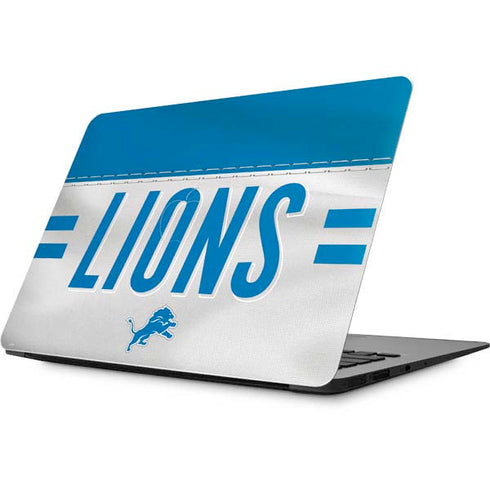 NFL Detroit Lions White Striped Apple MacBook Skin