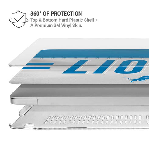 NFL Detroit Lions White Striped MacBook Pro 16in (2019-20) Case plus Skin