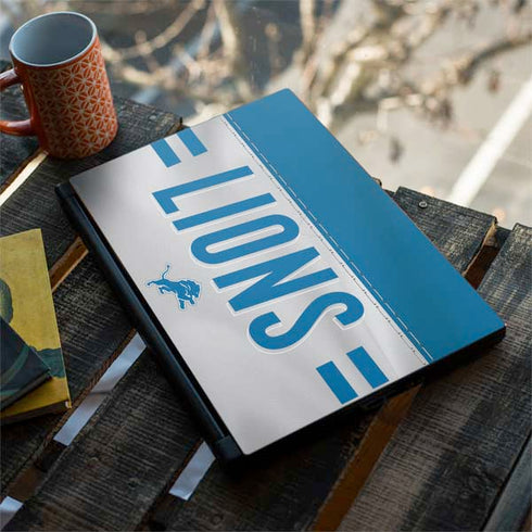 NFL Detroit Lions White Striped MSI GS65 Stealth Laptop Skin