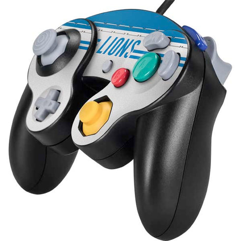 NFL Detroit Lions White Striped Nintendo GameCube Controller Skin