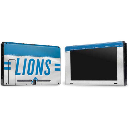 NFL Detroit Lions White Striped Nintendo Switch Bundle Skin