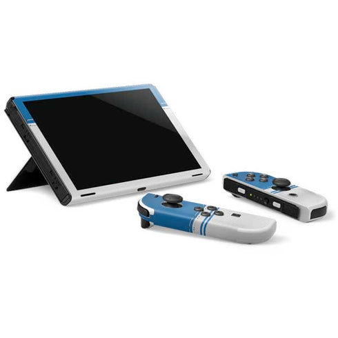 NFL Detroit Lions White Striped Nintendo Switch OLED (2021) Skin