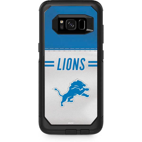 NFL Detroit Lions White Striped Otterbox Commuter Galaxy Skin