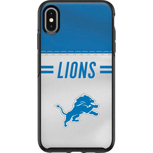 NFL Detroit Lions White Striped Otterbox Symmetry iPhone Skin
