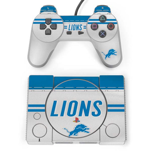 NFL Detroit Lions White Striped PlayStation Classic Bundle Skin