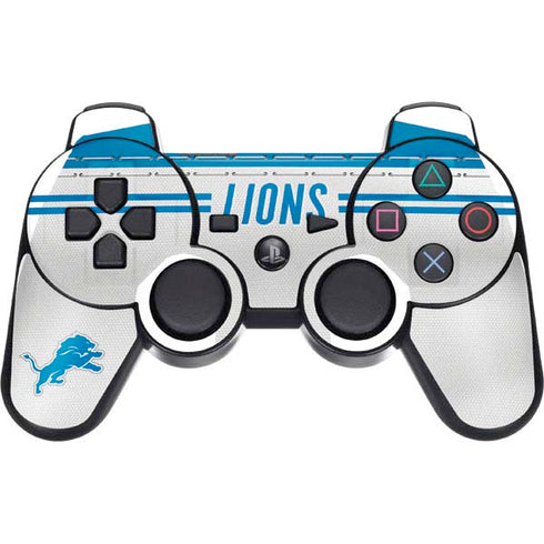 NFL Detroit Lions White Striped PS3 Dual Shock wireless controller Skin