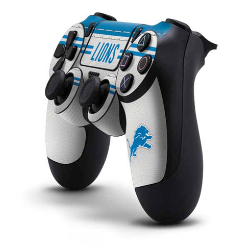 NFL Detroit Lions White Striped PS4 Controller Skin